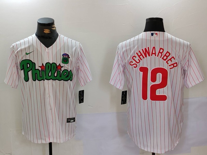 Men's Philadelphia Phillies Kyle Schwarber #12 White Limited Jersey